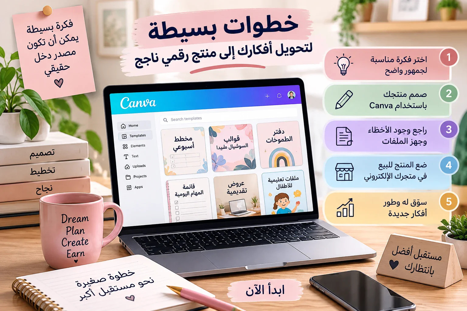 image about كيف تصنع منتجًا رقميًا باستخدام Canva وتبدأ في بيعه من المنزل؟