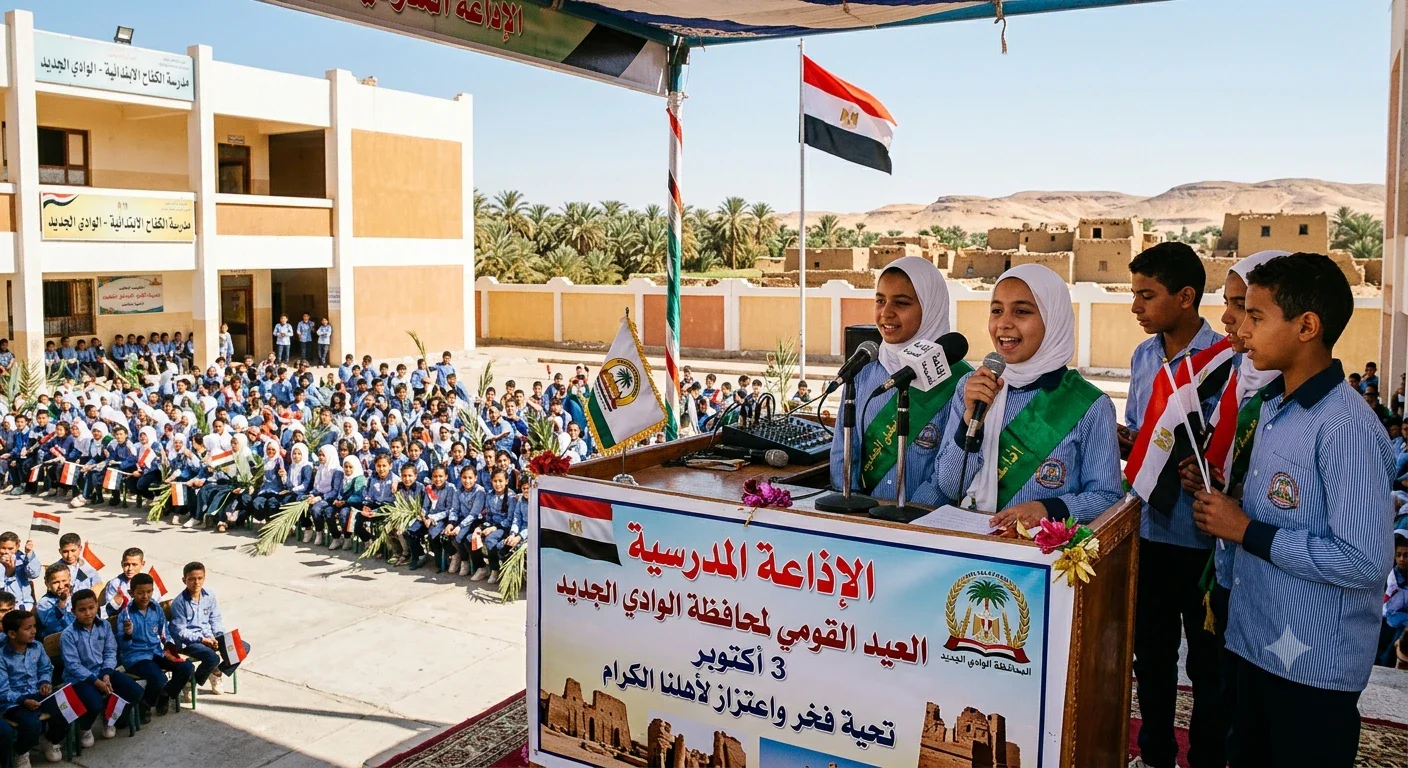 image about ذاعة مدرسية عن العيد القومي لمحافظة الوادي الجديد.. حكاية أرض الخير والتعمير