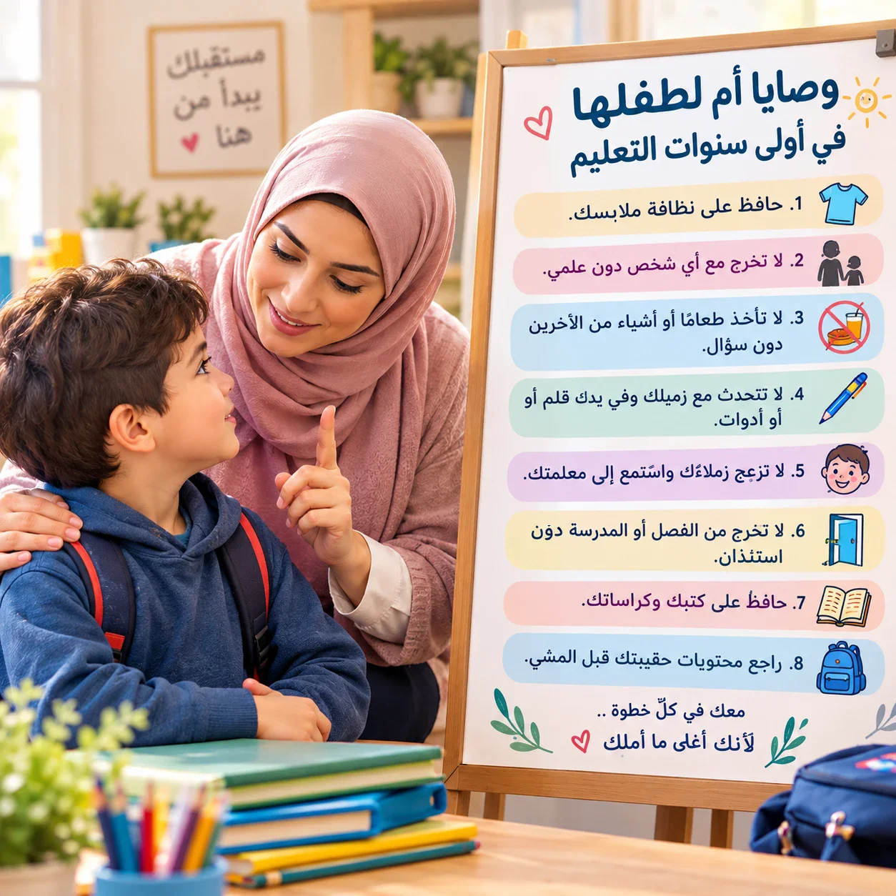 image about وصايا أم لطفلها في أولى سنوات التعليم