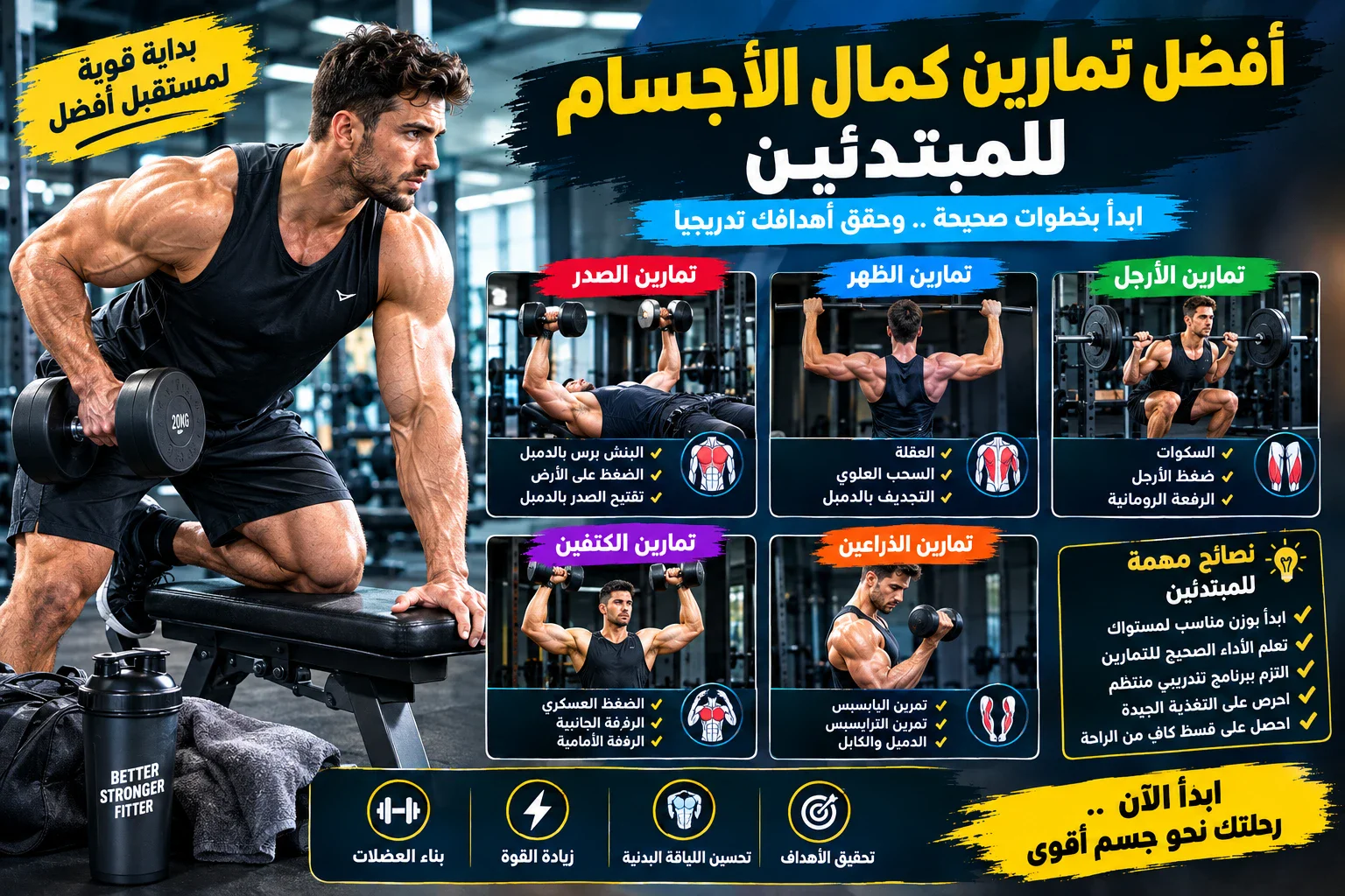 image about كمال الأجسام: دليل شامل لبناء العضلات وتحسين القوة واللياقة البدنية