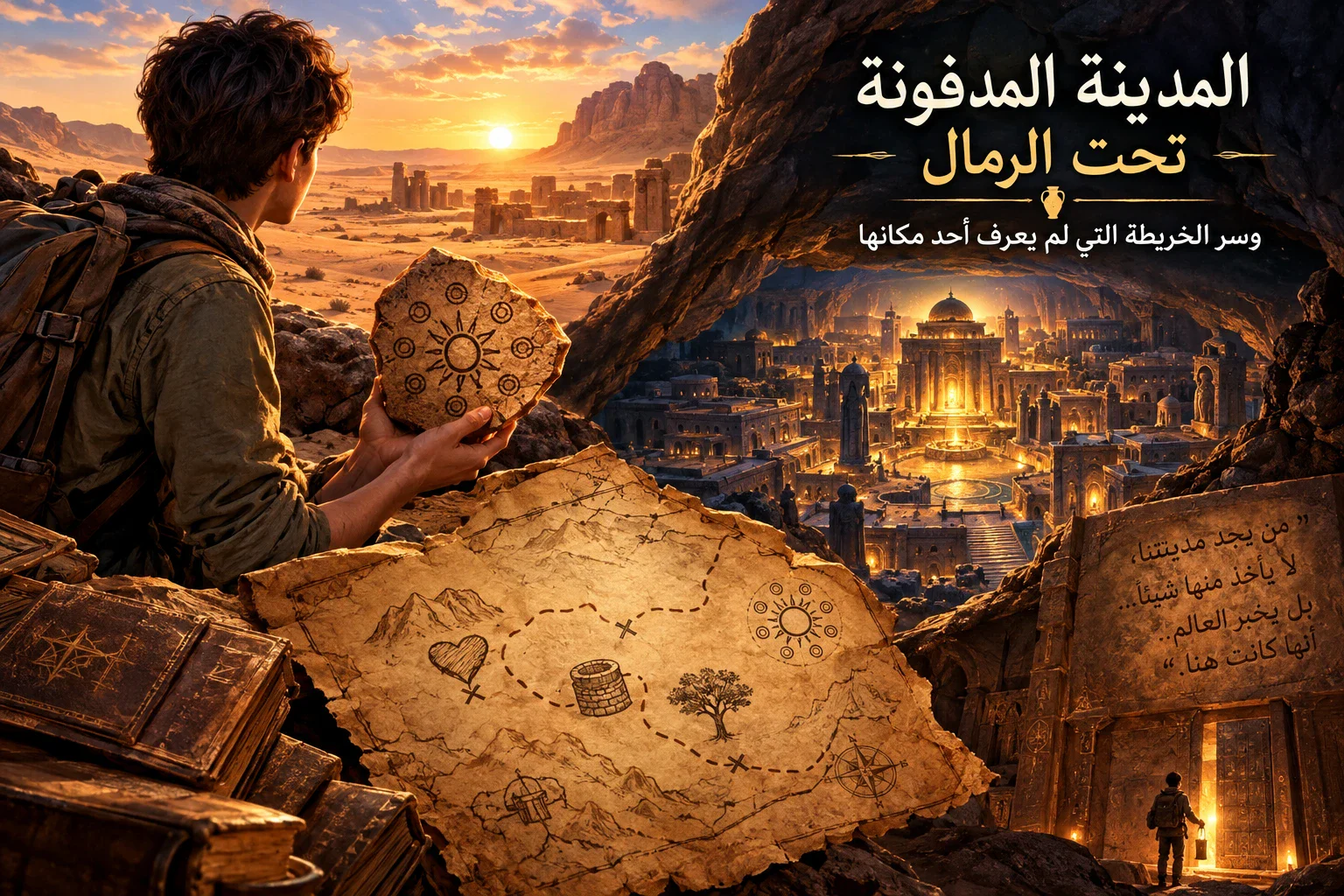image about 🏺 المدينة المدفونة تحت الرمال وسر الخريطة التي لم يعرف أحد مكانها