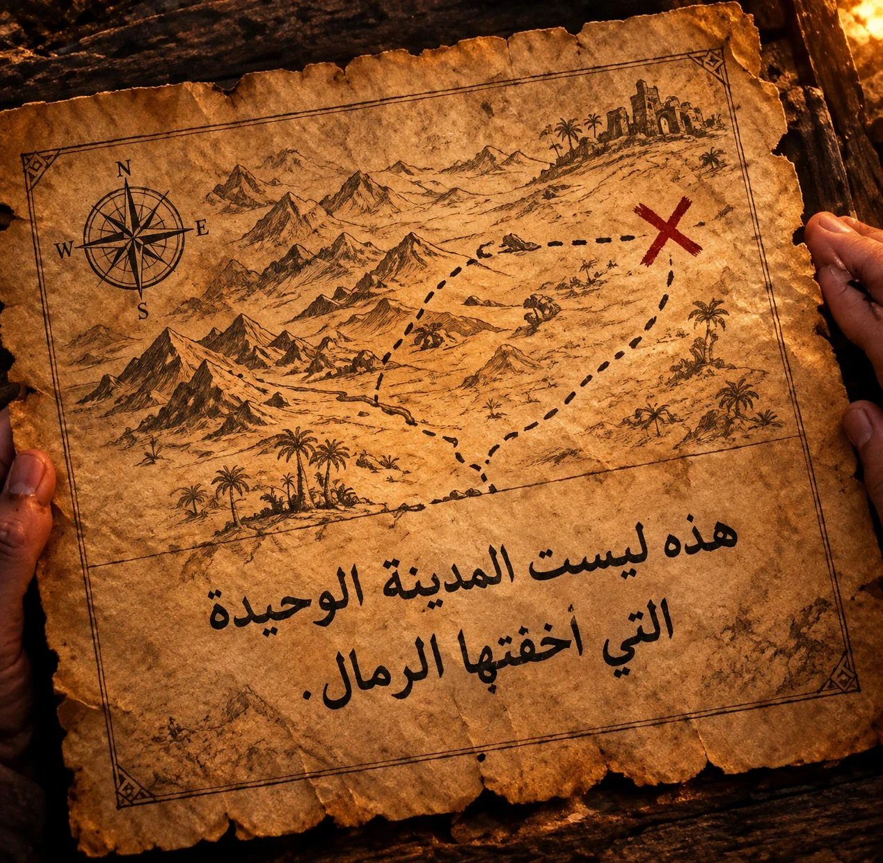 image about 🏺 المدينة المدفونة تحت الرمال وسر الخريطة التي لم يعرف أحد مكانها