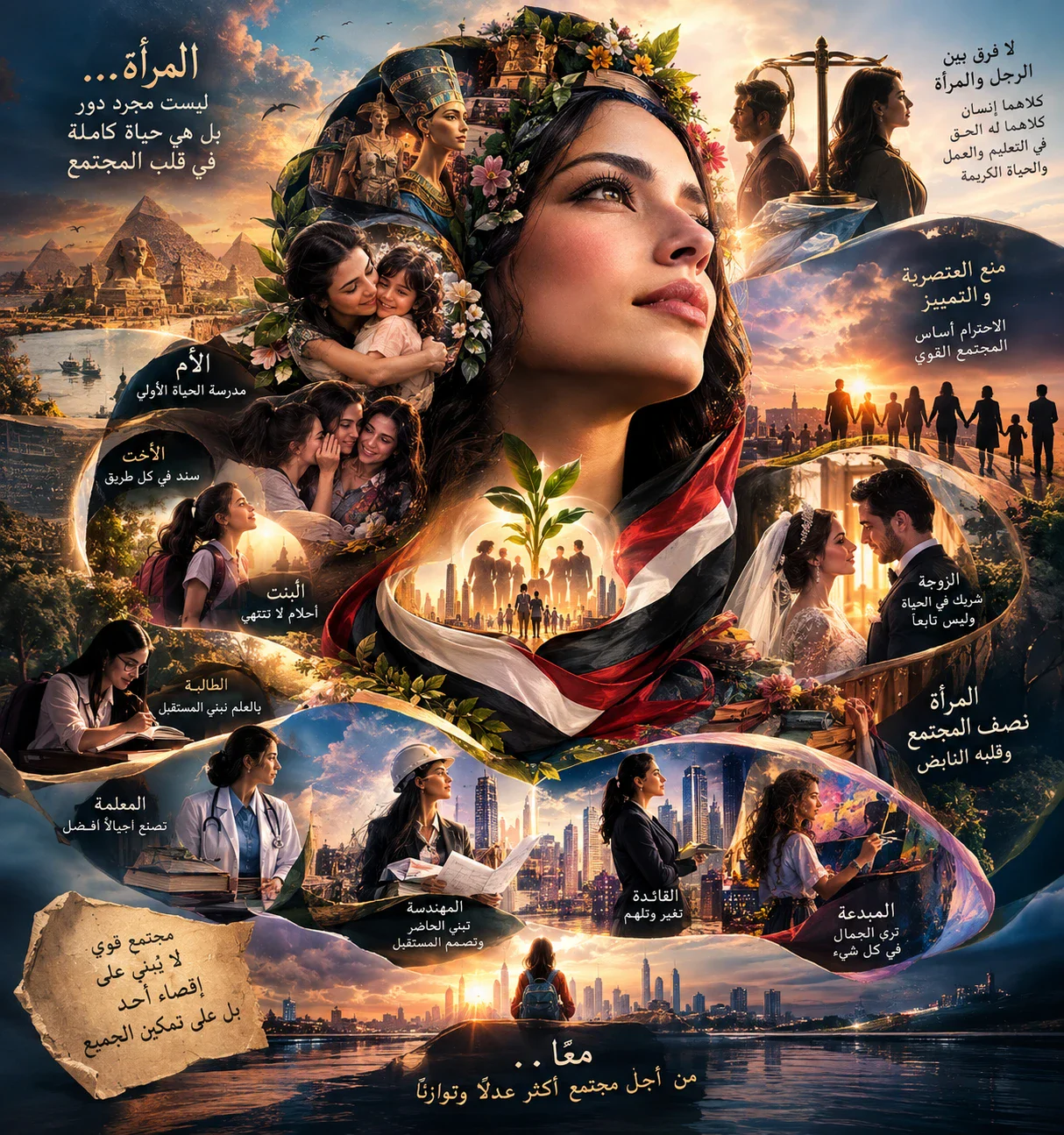 image about المراه صله روح للمجتمع من ام واخت وزوجته وبنت حيث تسكب من فيض حب في قلبا ومشاعرا ..