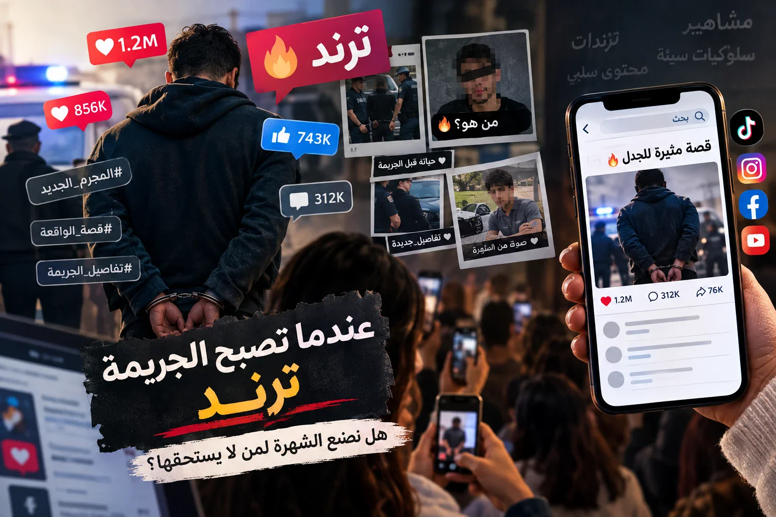 image about  عندما تصبح الجريمة ترند.. هل نصنع الشهرة لمن لا يستحقها؟