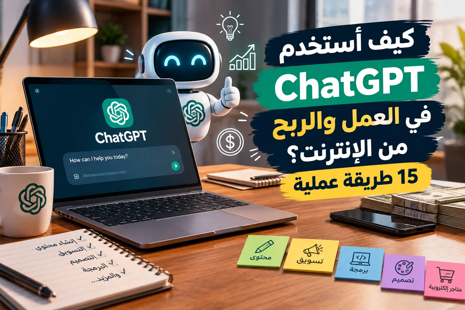 image about كيف أستخدم ChatGPT في العمل والربح من الإنترنت؟ 15 طريقة عملية