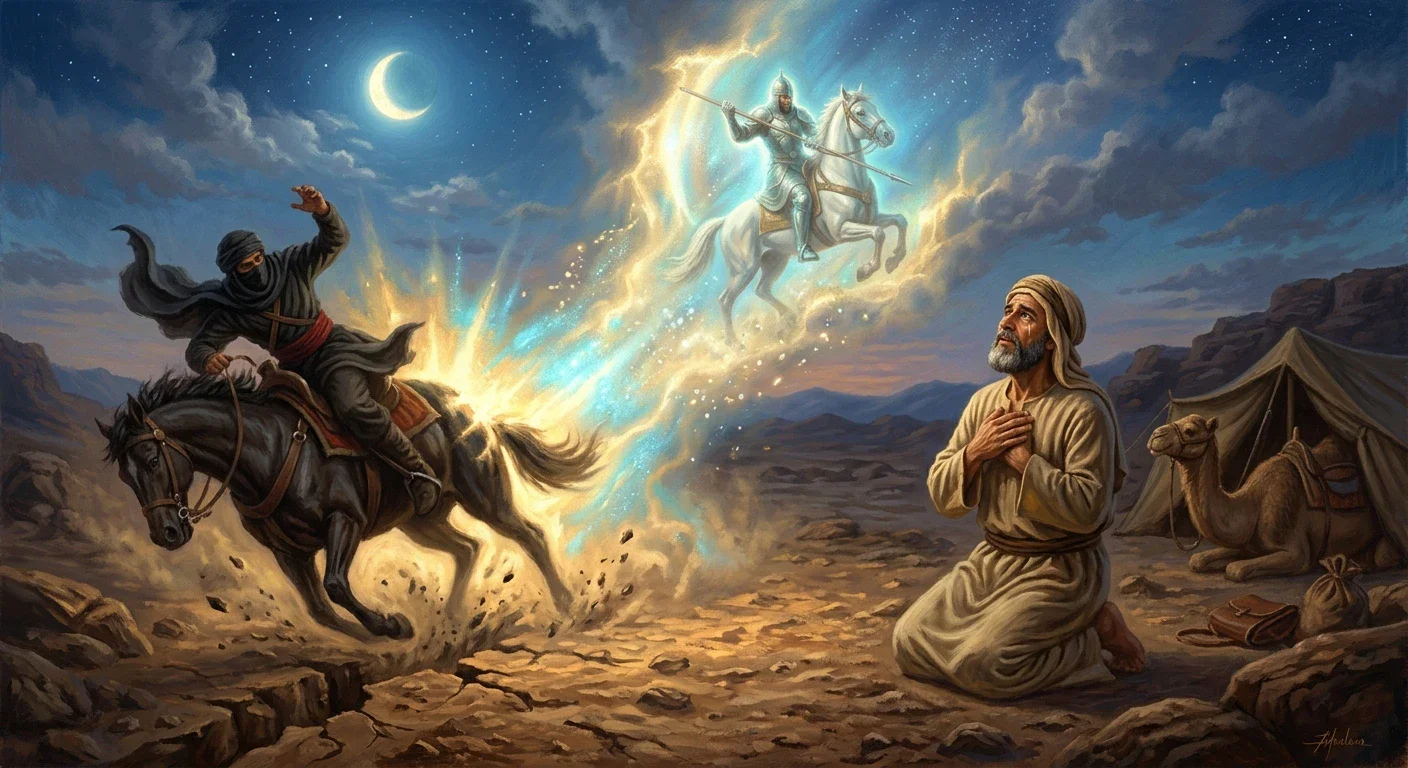 image about دعاء زلزل السماء الرابعة: قصة التاجر الصالح والفرس الأشهب الذي أنقذه من الموت 