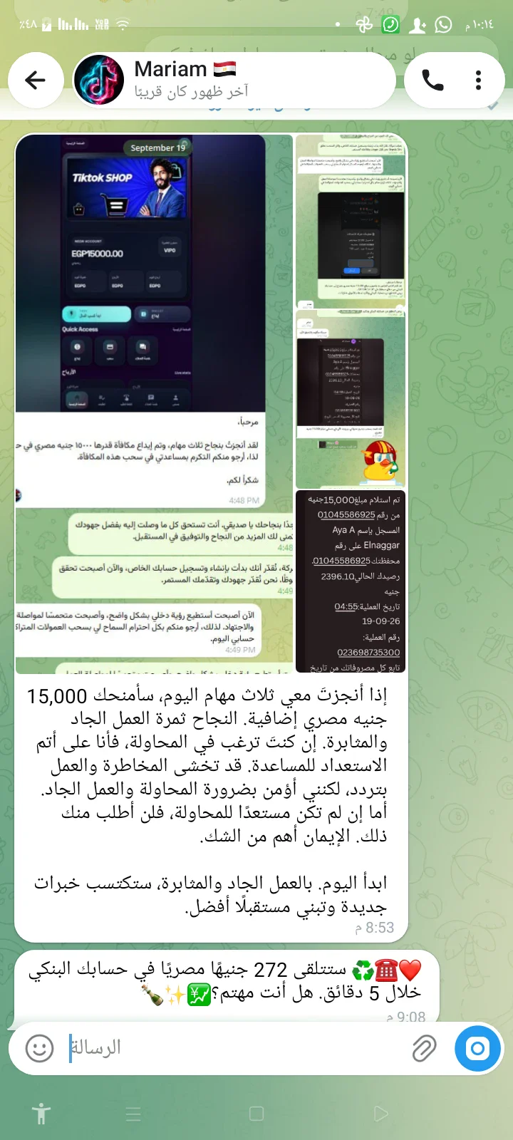 image about حقيقة أرباح مهام تيك توك الوهمية