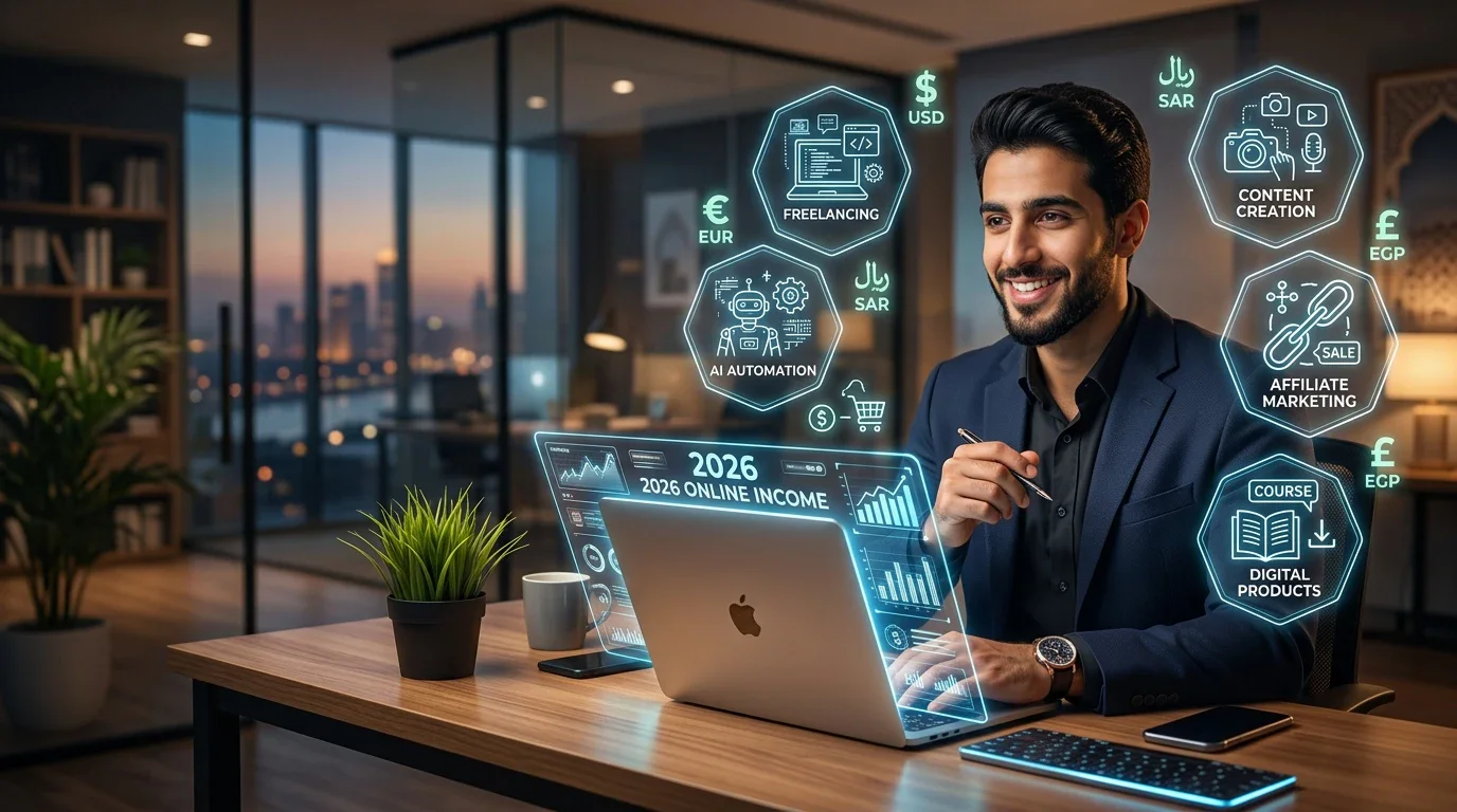 image about الربح من الإنترنت في 2026: أفضل الطرق الحقيقية لزيادة دخلك وبناء مصدر دخل مستدام
