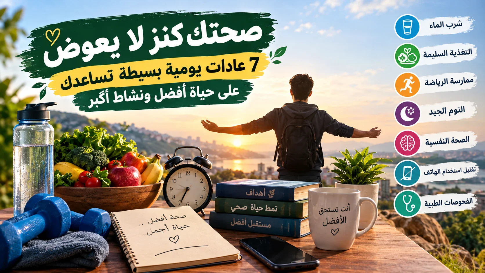 image about 💚 صحتك كنز لا يعوض | 7 عادات يومية بسيطة تساعدك على حياة أفضل ونشاط أكبر 🌿