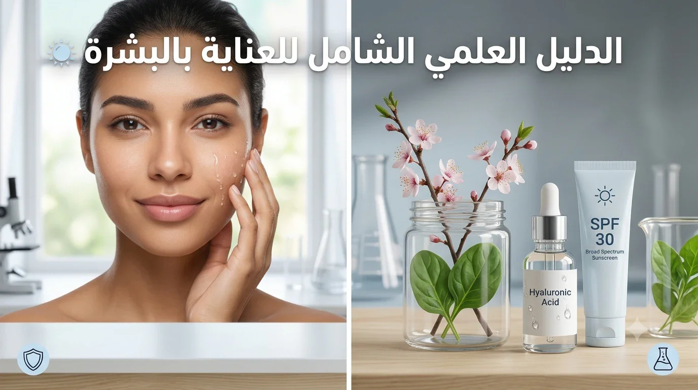 image about الدليل العلمي الشامل للعناية بالبشرة: خطوات ومكونات مثبته بدراسات طبية
