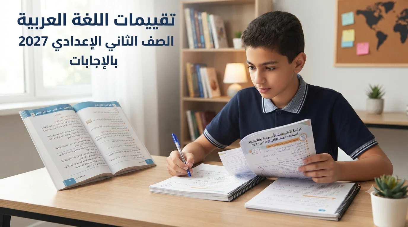 image about تقييمات اللغة العربية للصف الثاني الإعدادي 2027 | تقييم الأسبوع الثاني (أول تقييم) بالإجابات صفحة4 و 5 و 6 و7 