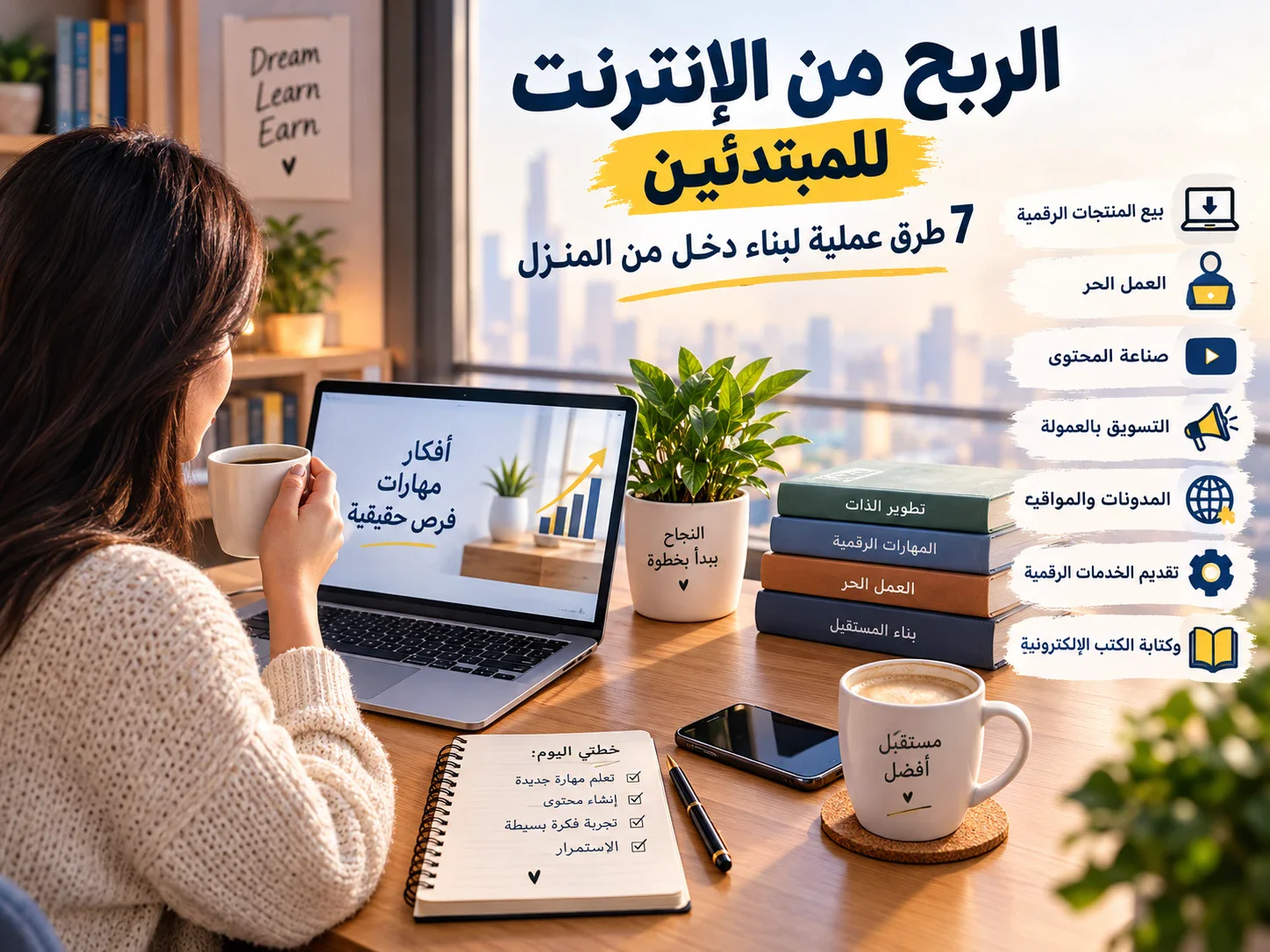 image about الربح من الإنترنت للمبتدئين: 7 طرق عملية لبناء دخل من المنزل