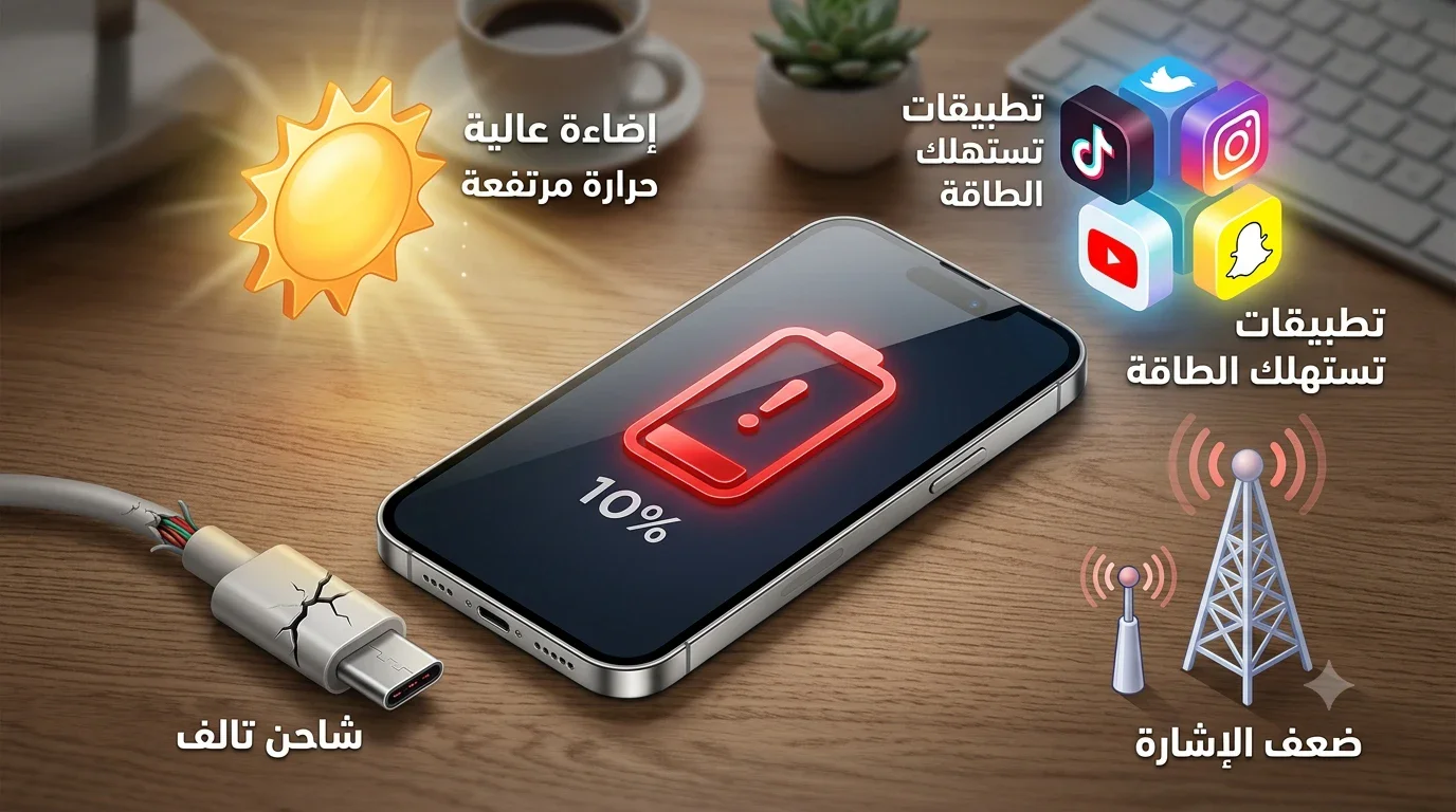 image about 📱 7 أسباب بتخلي بطارية موبايلك تخلص بسرعة وكيف تحافظ عليها لأطول فترة 🔋