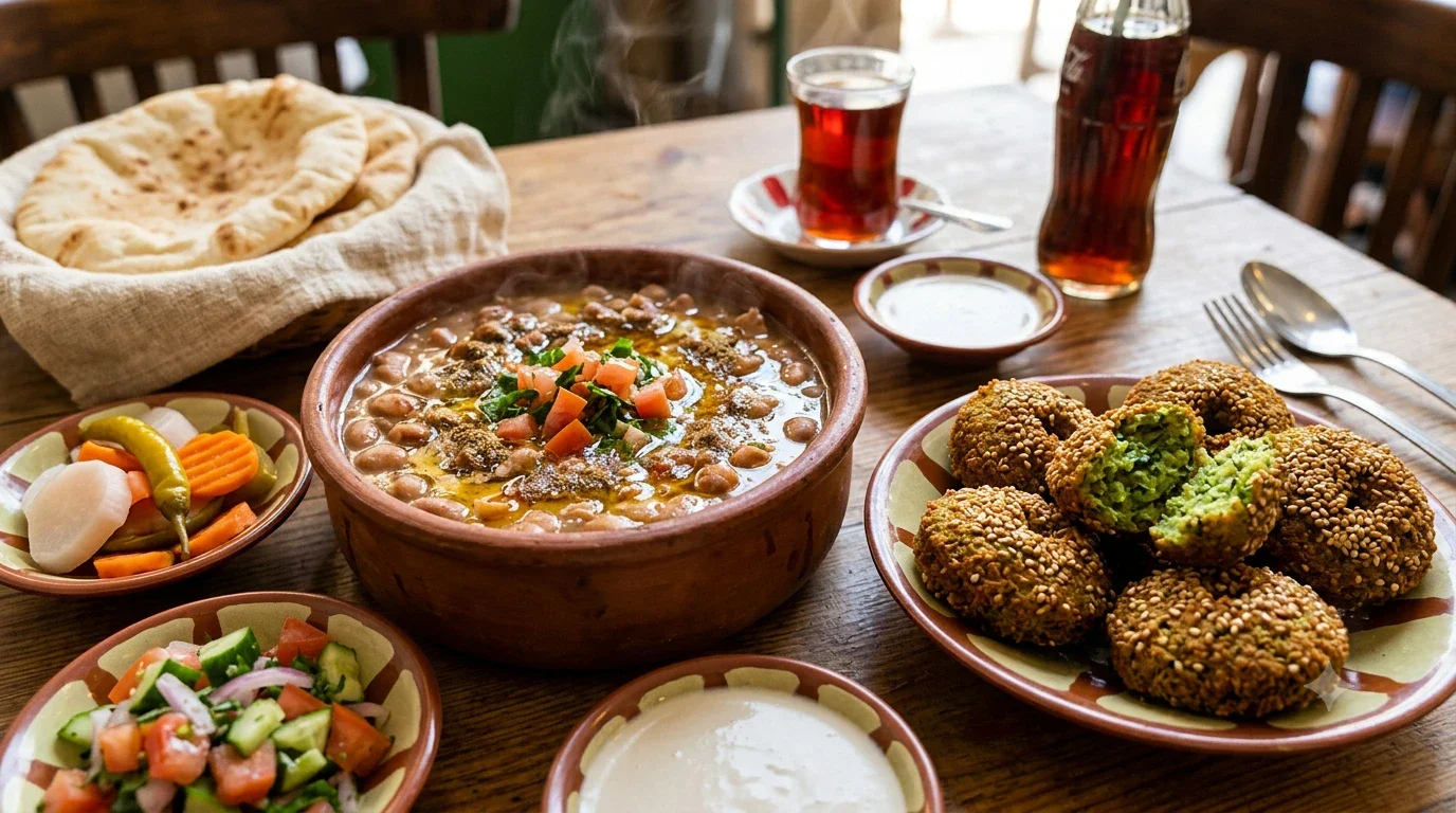 image about أشهر الأكلات في المطبخ المصري: رحلة بين الكشري والفول والطعمية والملوخية والمحشي والفتة والحلويات المصرية