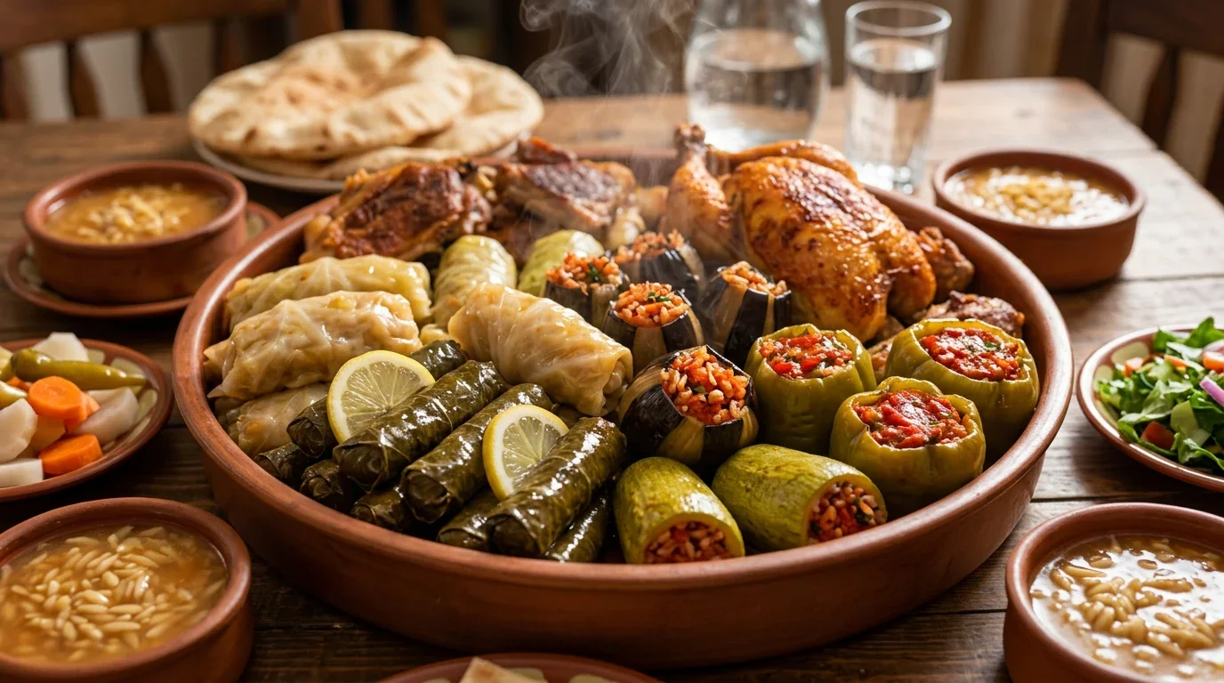 image about أشهر الأكلات في المطبخ المصري: رحلة بين الكشري والفول والطعمية والملوخية والمحشي والفتة والحلويات المصرية