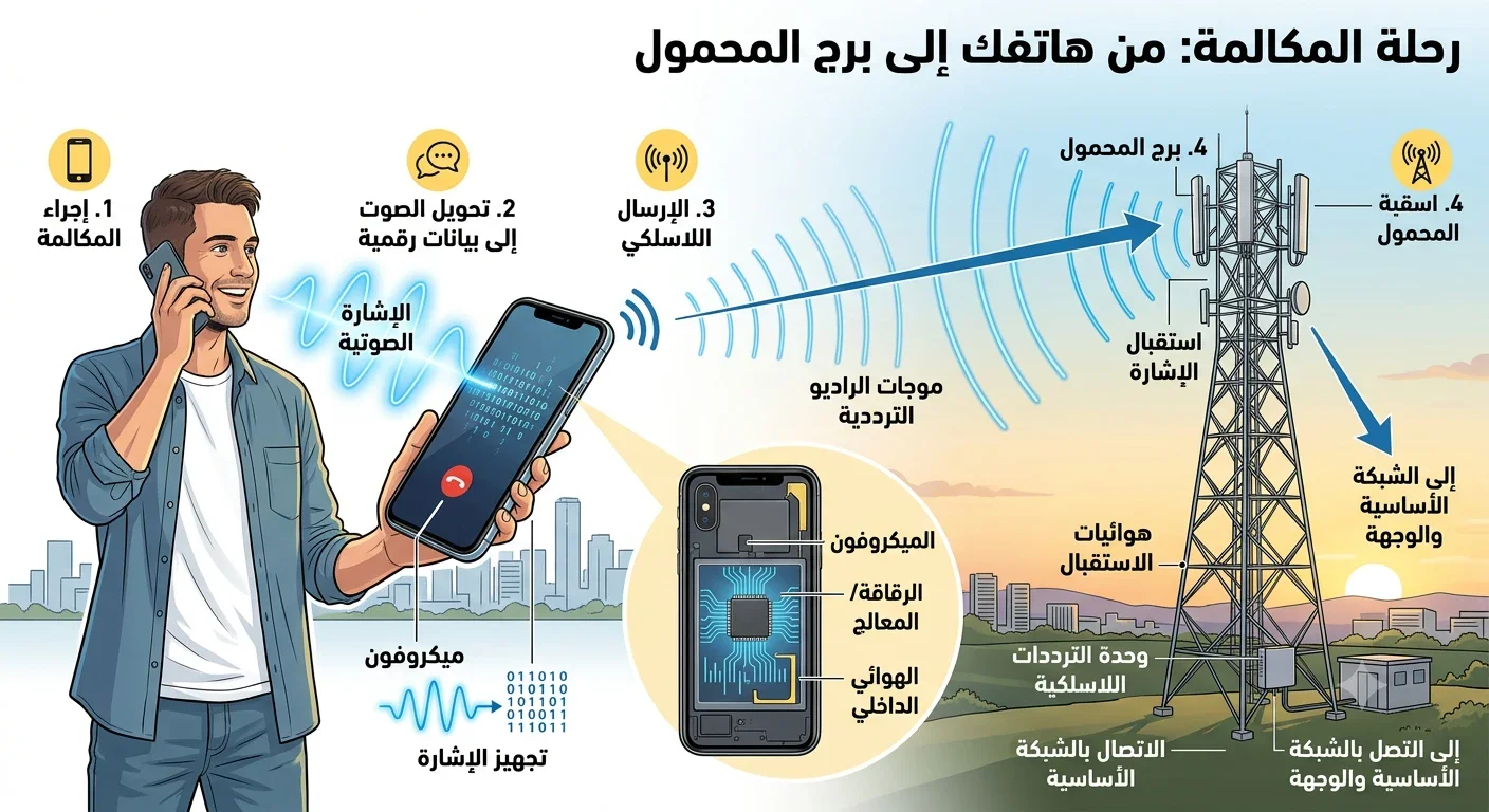 image about ماذا يحدث عندما تتصل بشخص؟ رحلة المكالمة من هاتفك إلى برج المحمول