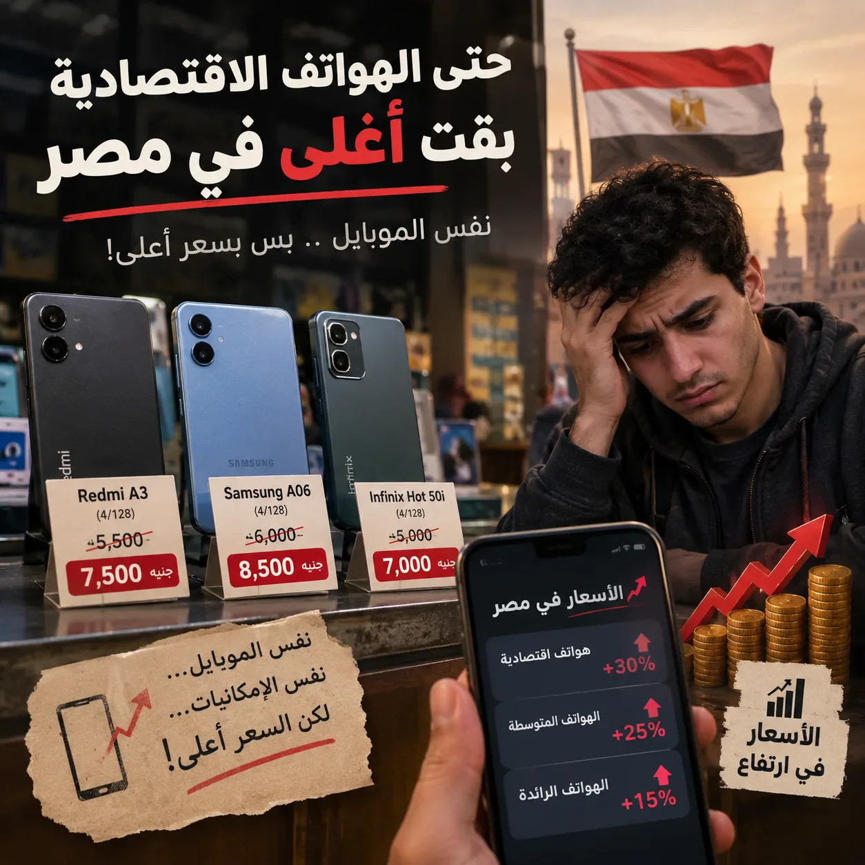 image about 🔥 أسعار الهواتف الاقتصادية في مصر ترتفع.. ما الأسباب؟