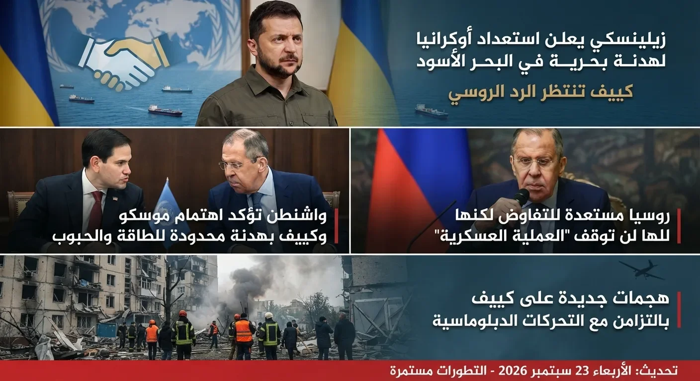image about تطور جديد في حرب روسيا وأوكرانيا.. زيلينسكي يعلن الاستعداد لهدنة في البحر الأسود