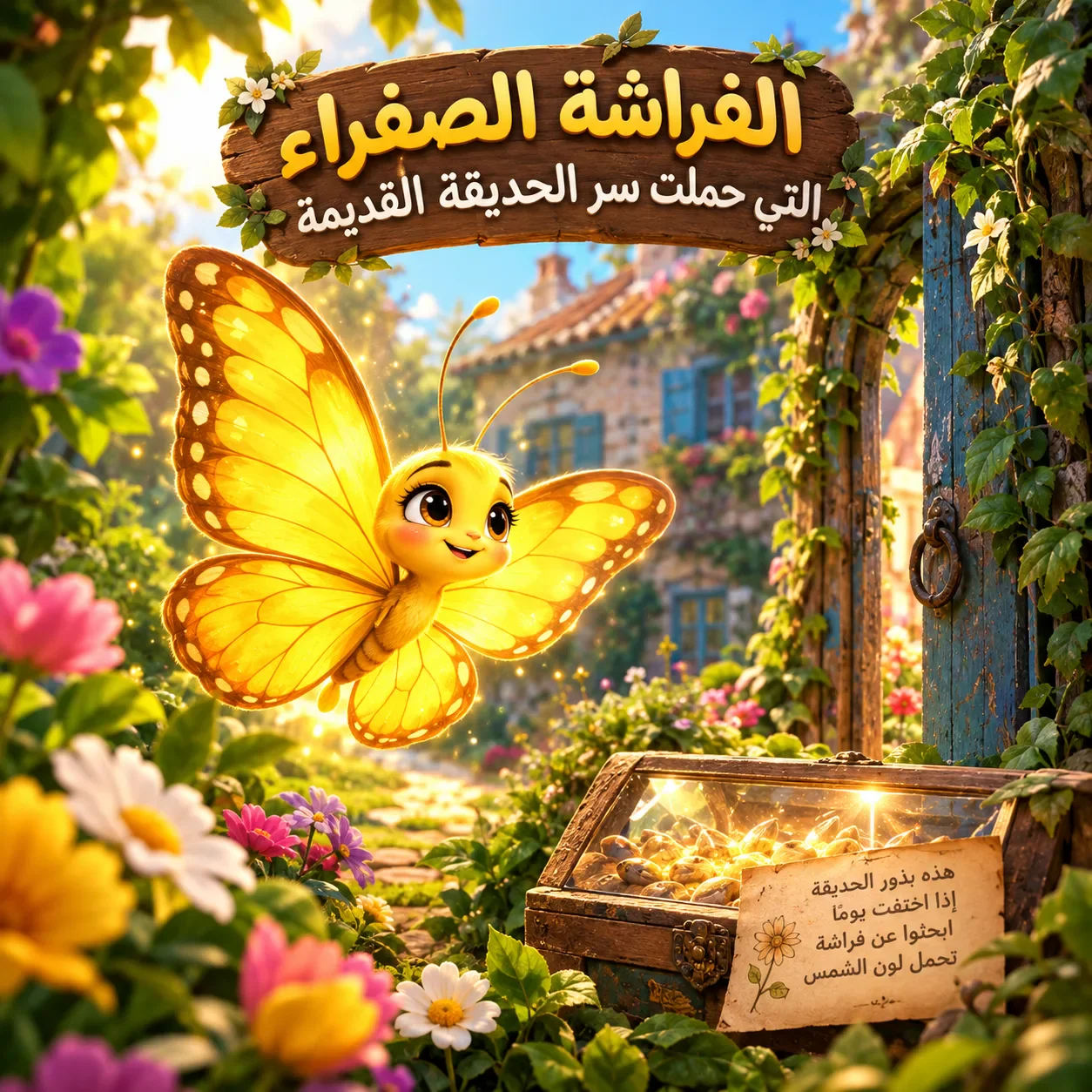 image about 🦋 الفراشة الصفراء التي حملت سر الحديقة القديمة