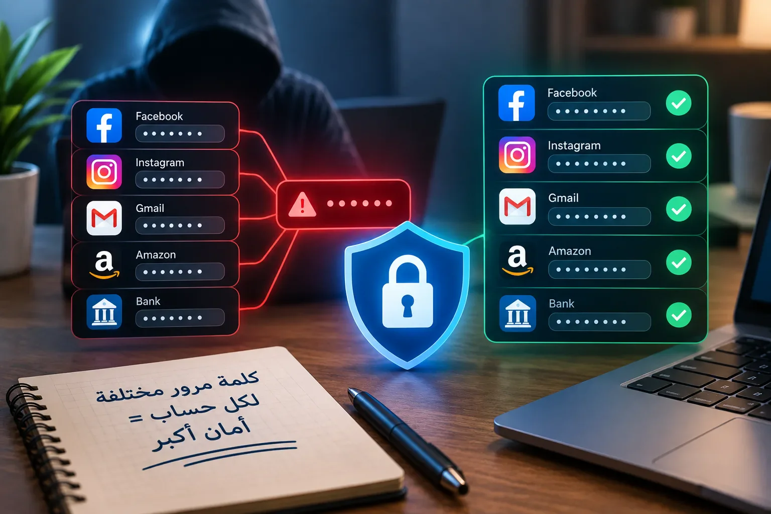 image about لماذا لا يجب أن تستخدم نفس كلمة المرور في أكثر من حساب؟ خطر قد يهدد جميع حساباتك