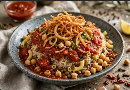 image about طريقه عمل الكشرى المصرى الاصلى فى البيت بخطوات سهله وبسيطه وطعم احلى من المحلات جربيه الآن و صدقينى هتحبيه اوى و تدعيلىى