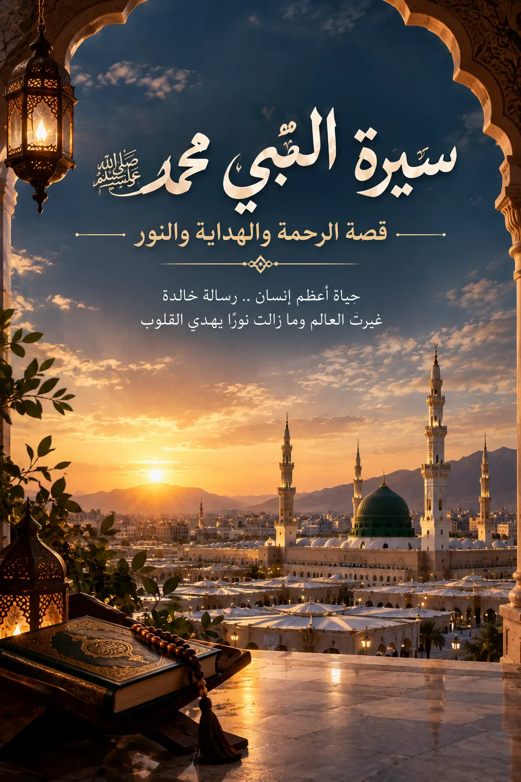 image about سيرة النبي محمد ﷺ: قصة أعظم إنسان، ورحلة النور والرحمة التي غيّرت العالم، من مولده ونشأته ودعوته إلى الإسلام، ومواقفه   