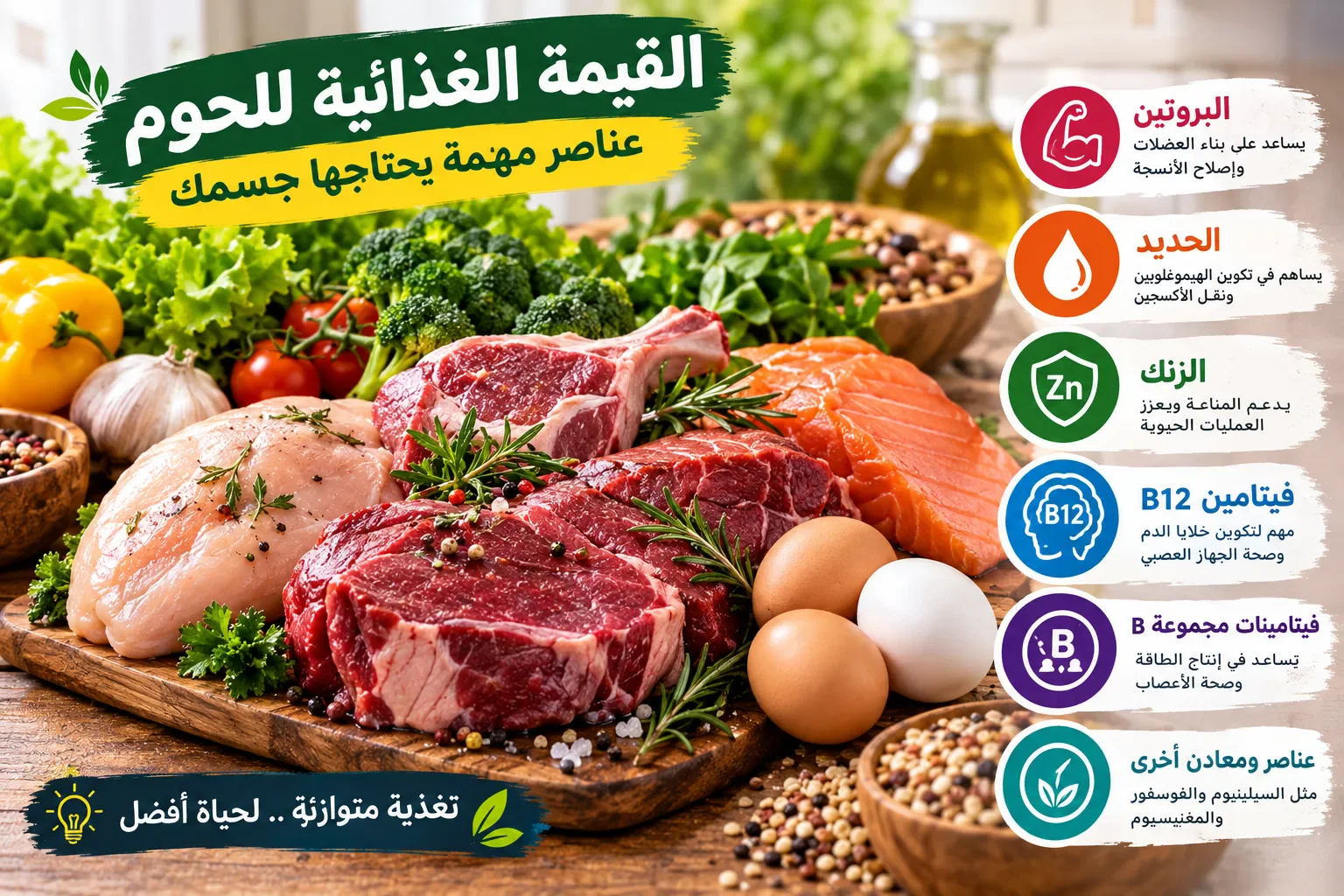 image about اللحم وأهميته لجسم الإنسان: فوائد اللحوم وقيمتها الغذائية وكيفية تناولها بطريقة صحية
