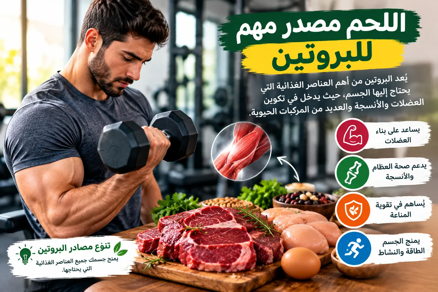 image about اللحم وأهميته لجسم الإنسان: فوائد اللحوم وقيمتها الغذائية وكيفية تناولها بطريقة صحية