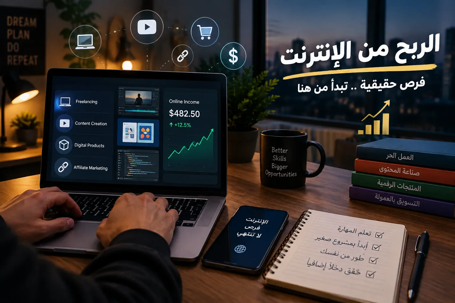 image about كيف تبدأ الربح من الإنترنت؟ 4 طرق عملية للمبتدئين في 2026