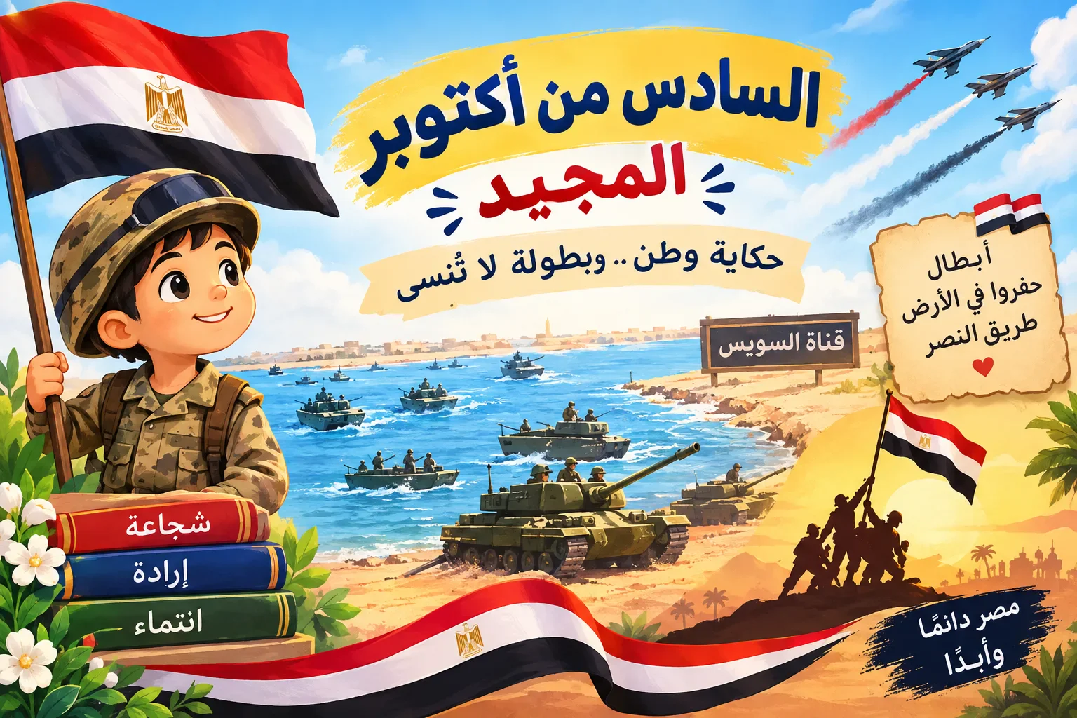 image about مطوية مدرسية عن السادس من أكتوبر للانشطة المدرسية والمكتبة