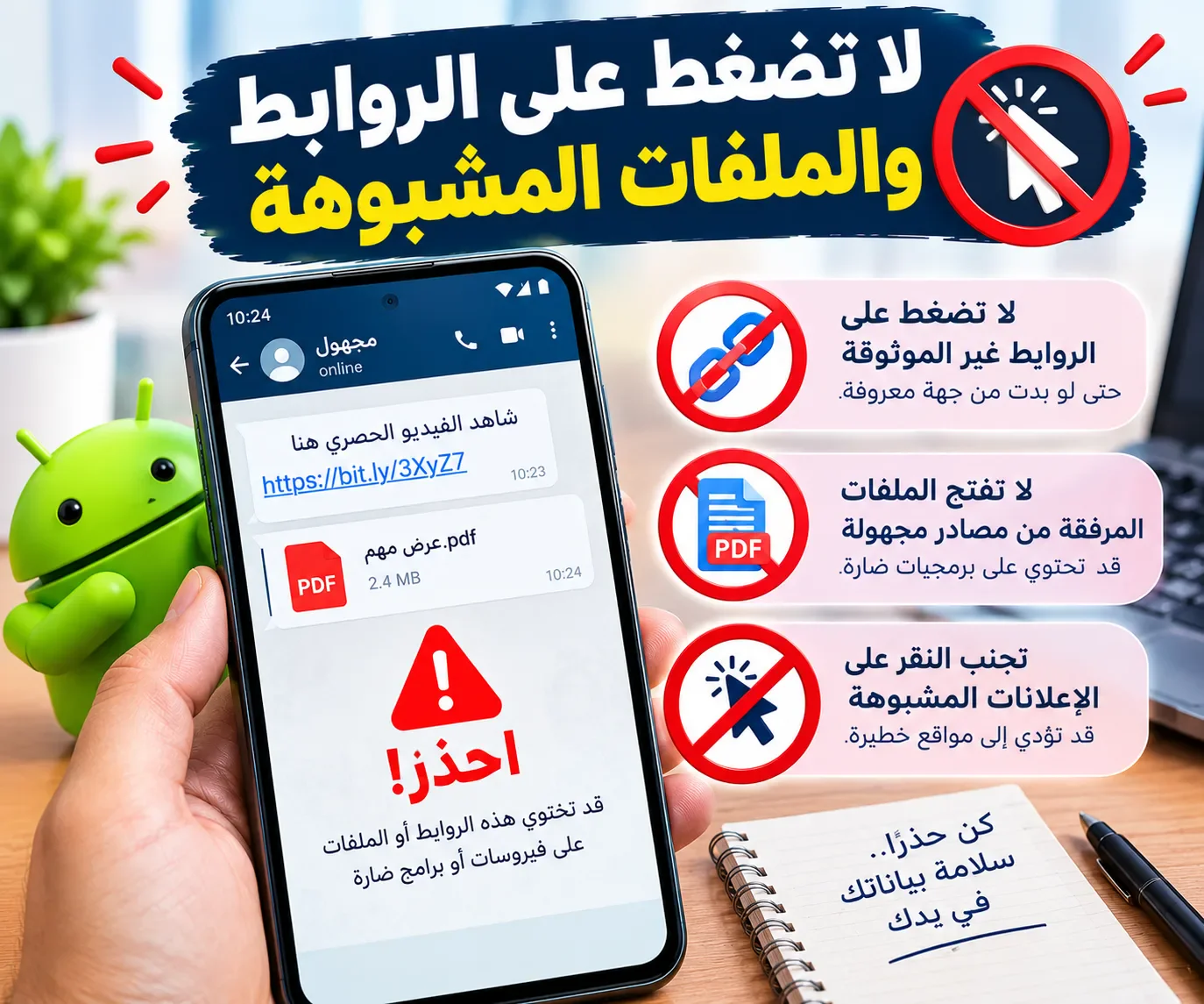 image about 7 خطوات لحماية هاتف أندرويد من الاختراق والبرامج الضارة