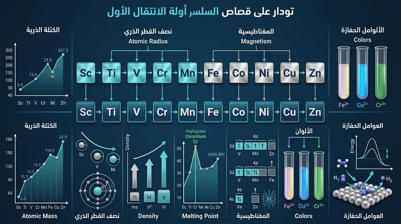 image about الخواص العامة والمميزة لعناصر السلسلة الانتقالية الأولى | شرح شامل لكيمياء الصف الثالث الثانوي