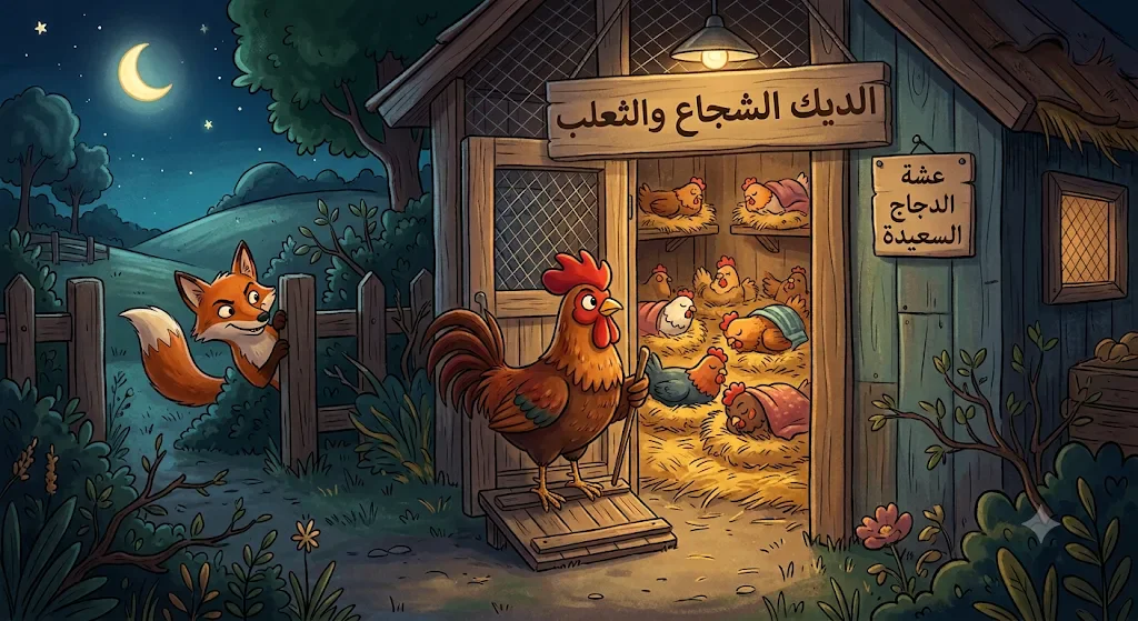 image about الديك الشجاع والثعلب