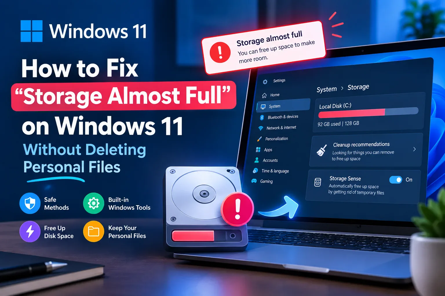 image about How to Fix “Storage Almost Full” on Windows 11 Without Deleting Personal Files