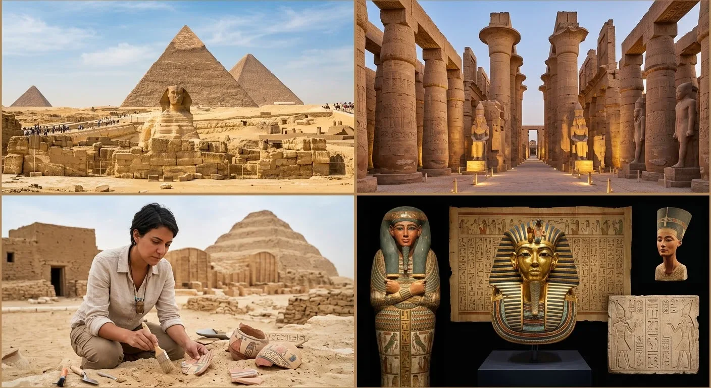 image about مصر مهد الحضارة: رحلة بين سحر التاريخ والأصالة، تنوع الفنون، ودفء الروح المصرية الأصيلة عبر العصور و فراعنه عظماء.