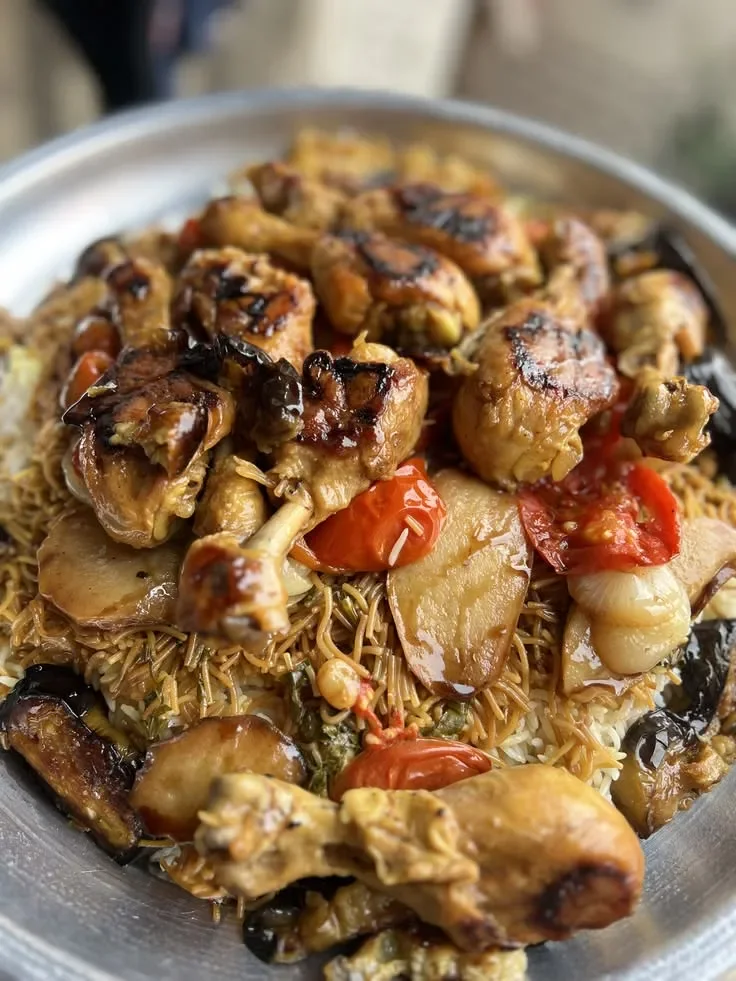 image about  مقلوبة الدجاج والخضار الأصلية.. سر الطبق الشهي بخطوات سهلة ومقادير دقيقة 🍗🍚