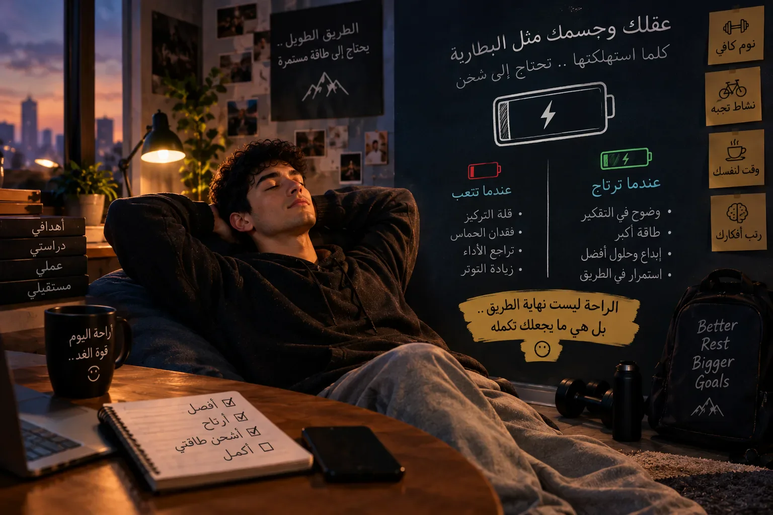 image about الراحه مش رفاهيه دي احتياج علشان تجمع طاقتك وتكمل اي طريق بدأتو 