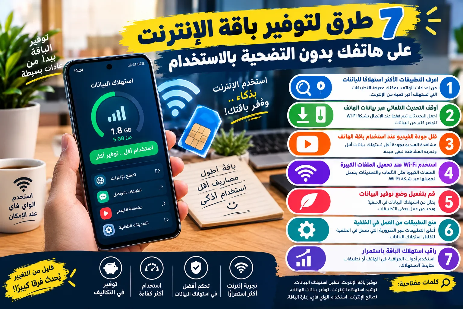 image about 📱 7 طرق لتوفير باقة الإنترنت على هاتفك بدون التضحية بالاستخدام
