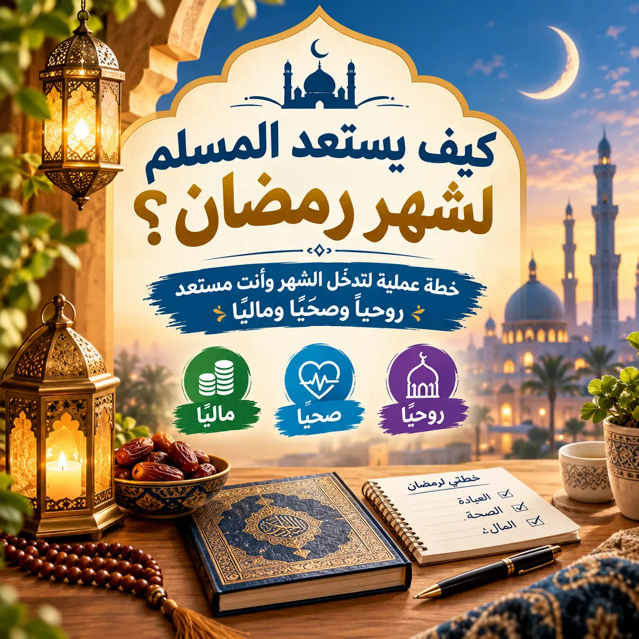 image about كيف يستعد المسلم لشهر رمضان؟ خطة عملية لتدخل الشهر وأنت مستعد روحيًا وصحيًا وماليًا
