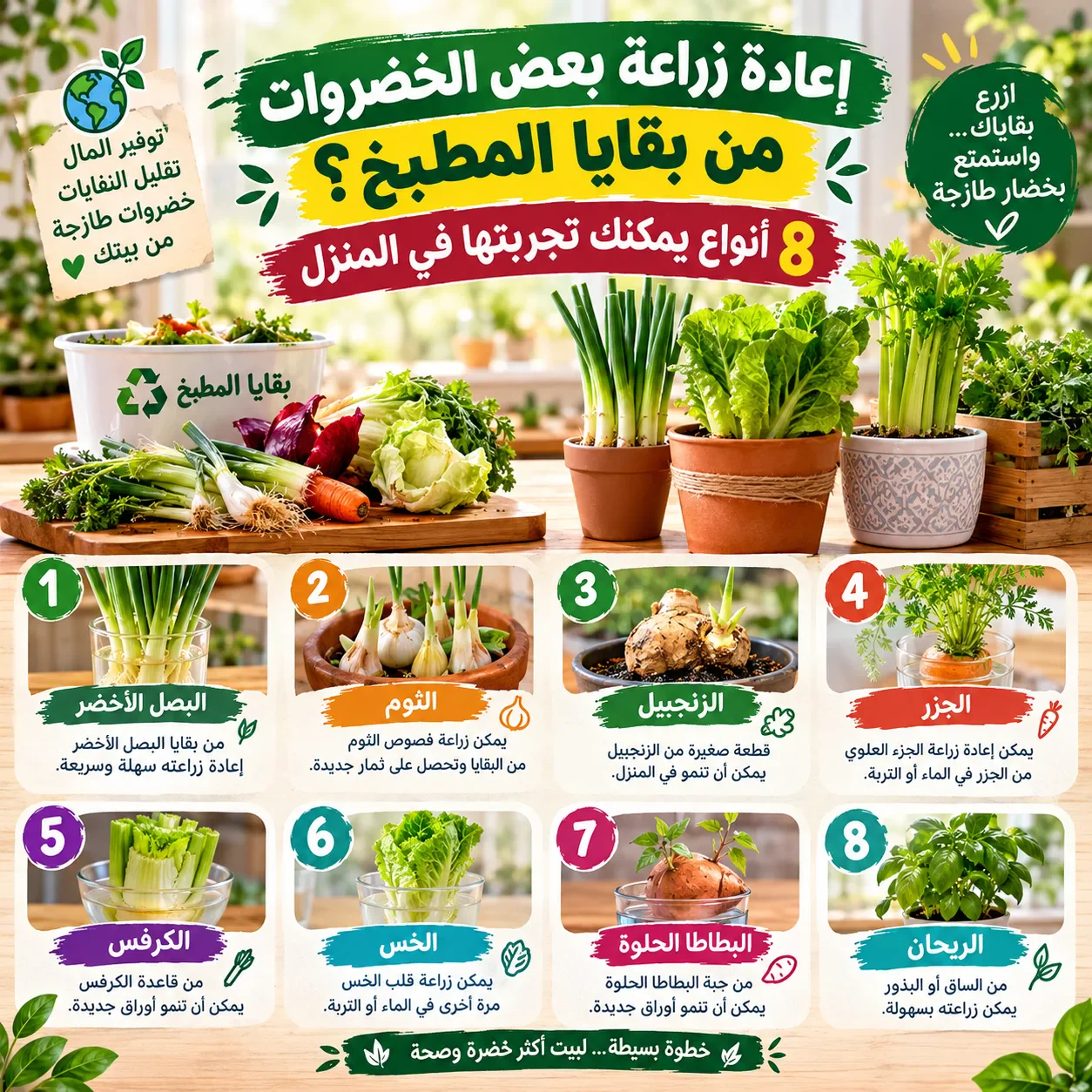 image about هل يمكن إعادة زراعة بعض الخضروات من بقايا المطبخ؟ 8 أنواع يمكنك تجربتها في المنزل