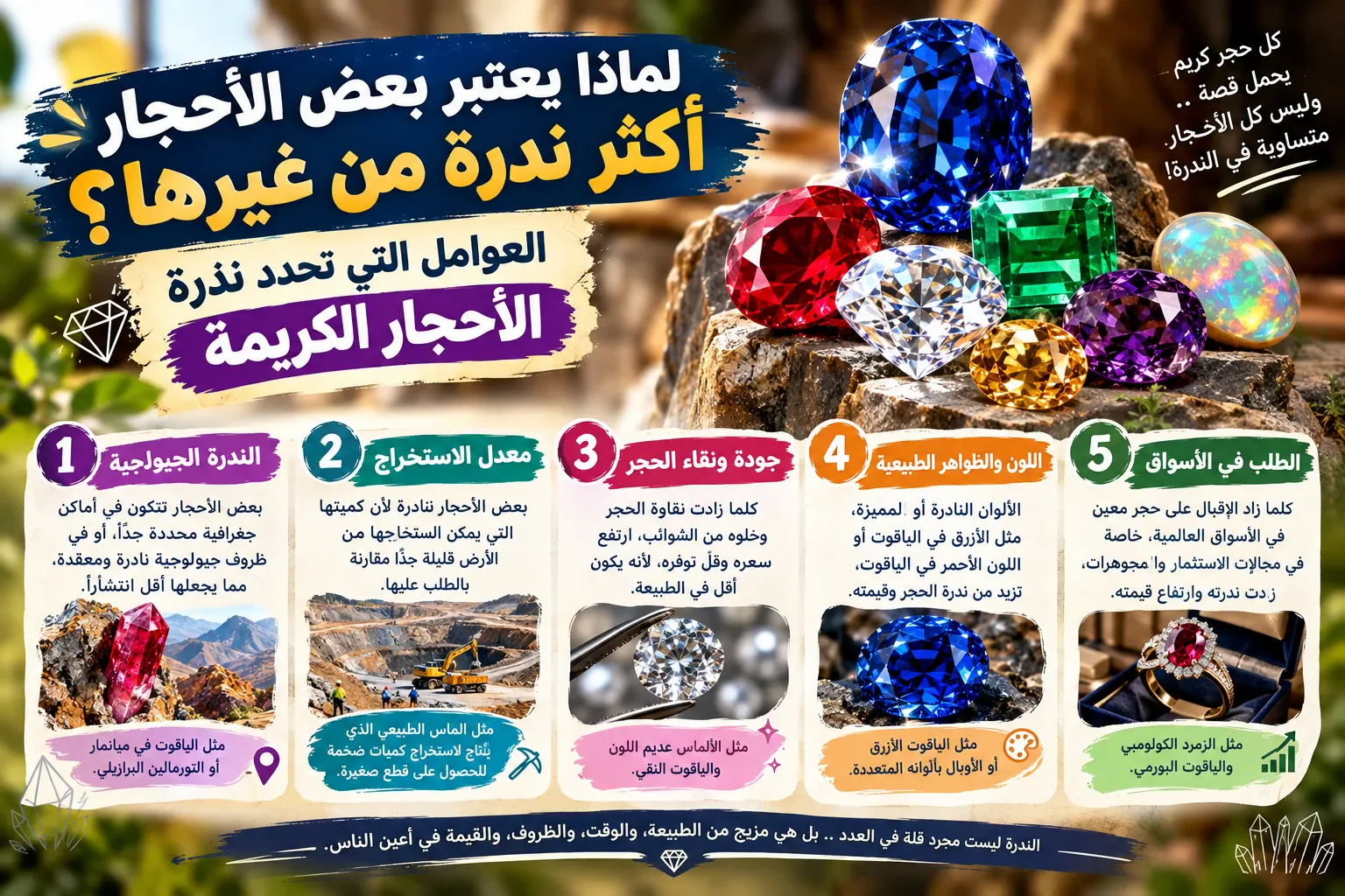 image about لماذا يعتبر بعض الأحجار أكثر ندرة من غيرها؟ العوامل التي تحدد ندرة الأحجار الكريمة