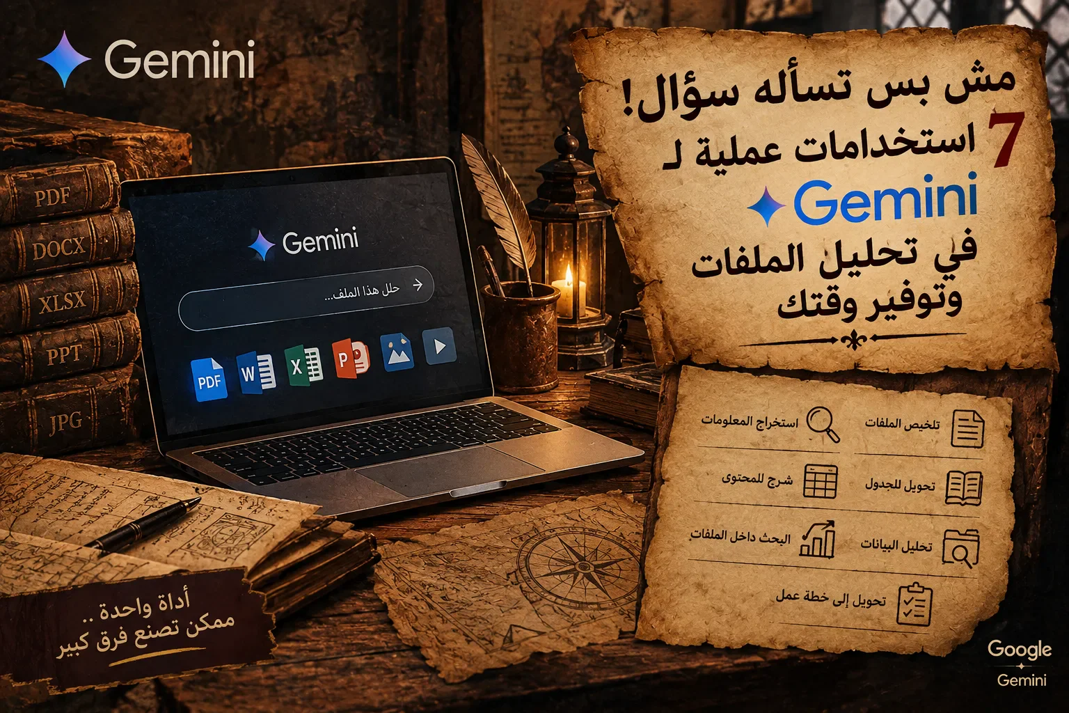 image about  بس تسأله سؤال! 7 استخدامات عملية لـ Gemini في تحليل الملفات وتوفير وقتك