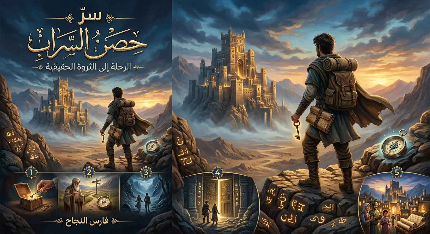 image about العنوان: سرّ حصن السراب: الرحلة إلى الثروة الحقيقية