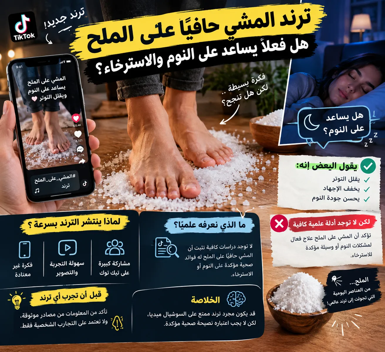 image about 🧂 ترند المشي حافيًا على الملح.. هل فعلًا يساعد على النوم والاسترخاء؟
