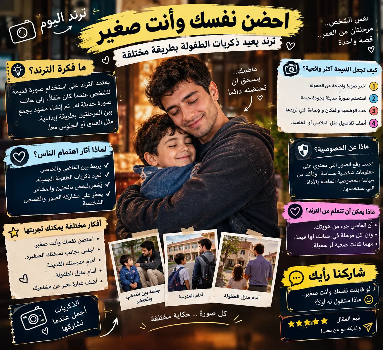 image about 🧒📸 «احضن نفسك وأنت صغير».. ترند يعيد ذكريات الطفولة بطريقة مختلفة