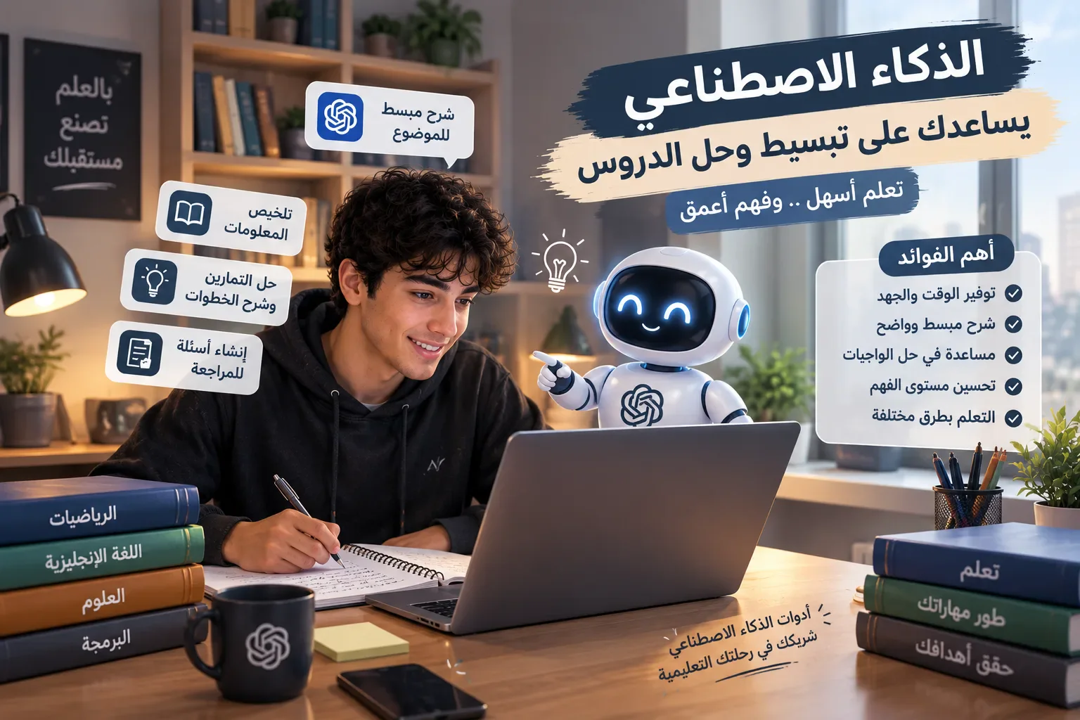 image about كيف يساعدك الذكاء الاصطناعي في الدراسة والعمل؟