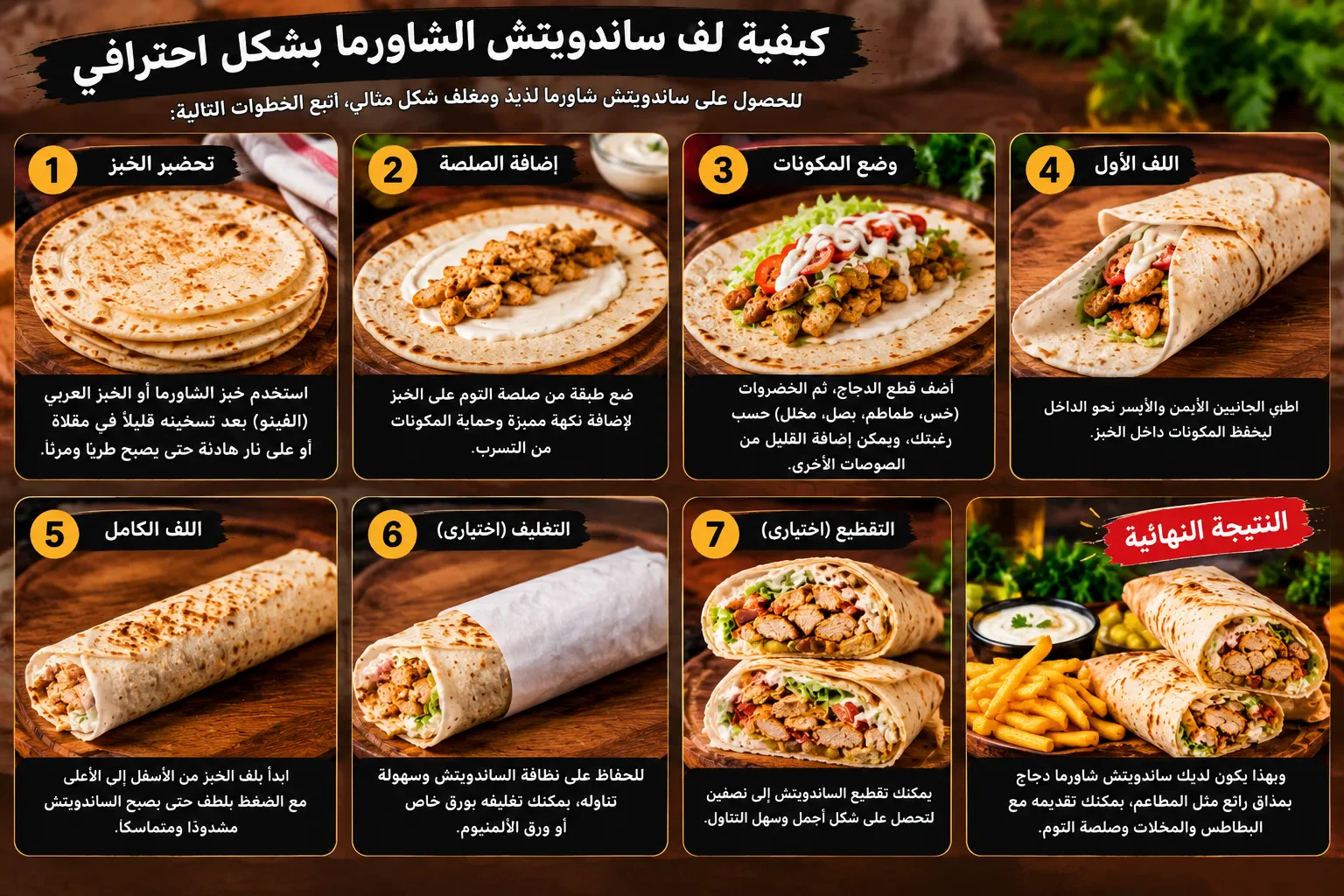 image about طريقة عمل شاورما الدجاج مثل المطاعم في المنزل: الدليل الكامل خطوة بخطوة