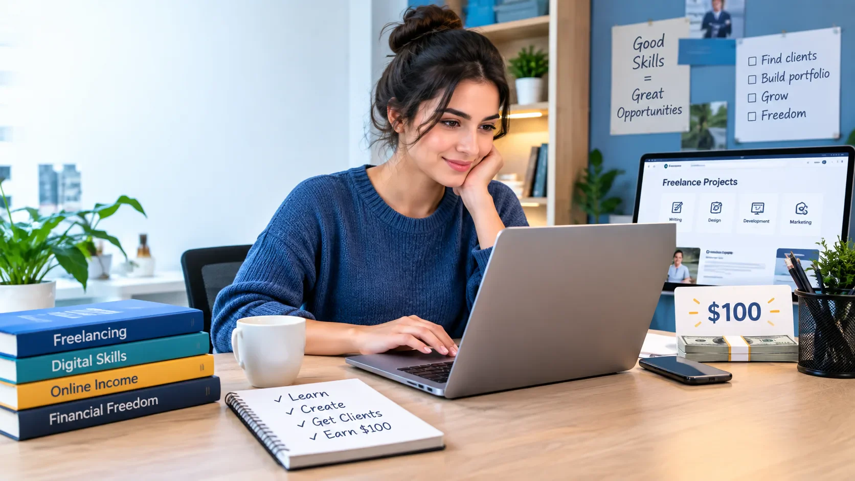 image about كيف تبدأ العمل الحر (Freelancing) من الصفر وتحقق أول 100 دولار