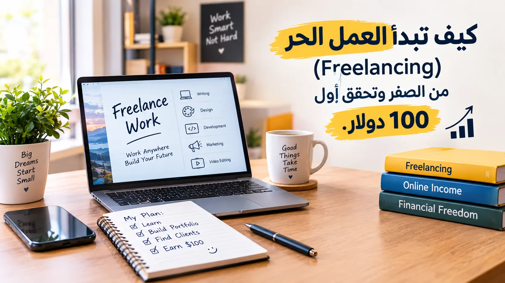 image about كيف تبدأ العمل الحر (Freelancing) من الصفر وتحقق أول 100 دولار