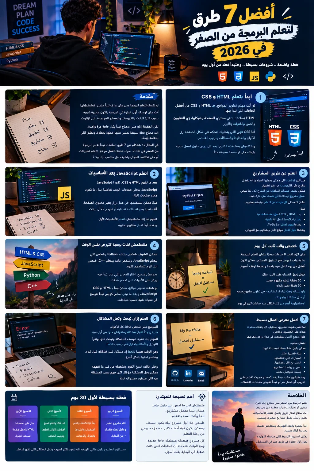 image about أفضل 7 طرق لتعلم البرمجة من الصفر في 2026 | خطة بسيطة للمبتدئين.